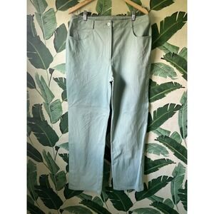 St John Sport Pants Womens 14‎ Sage Green Denim